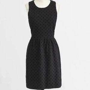 JCREW Dotted Swiss Sleeveless Black Dress SZ S